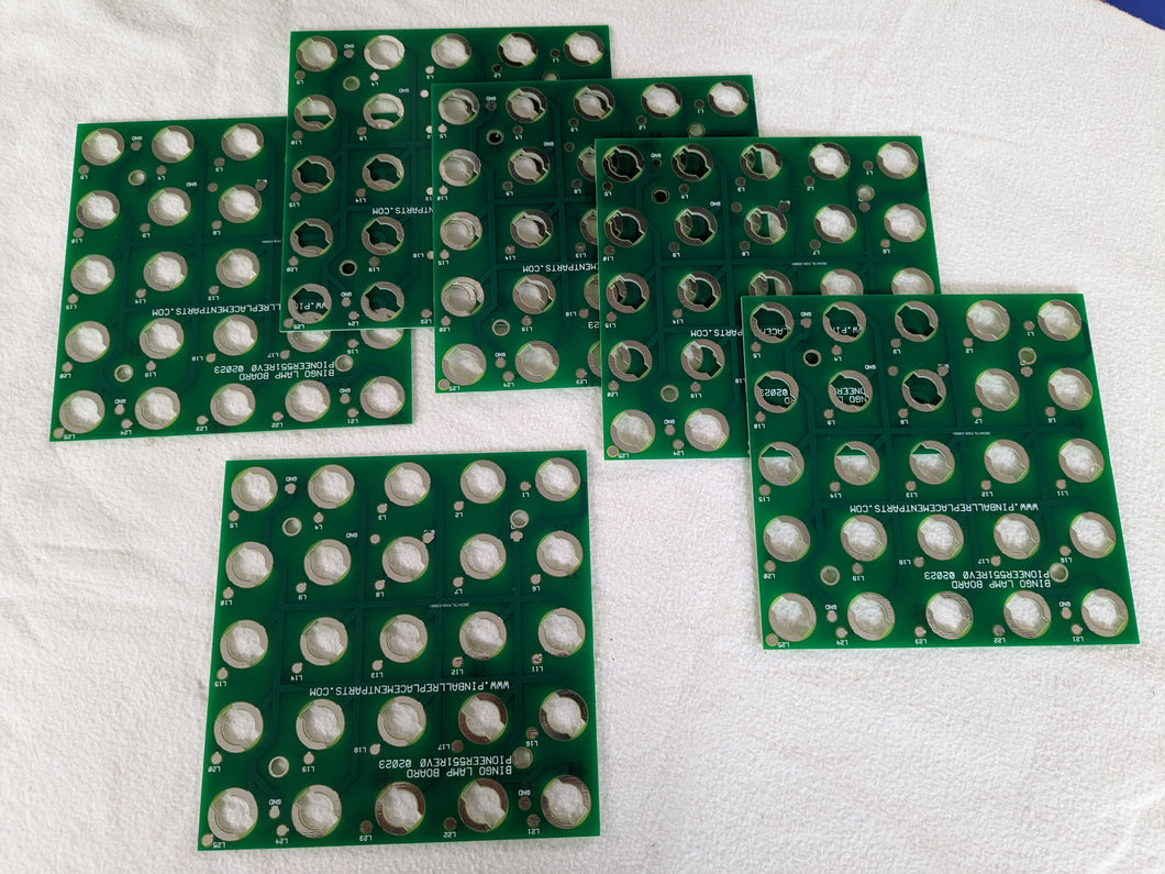 Set of 6 lamp boards for Bingo machines